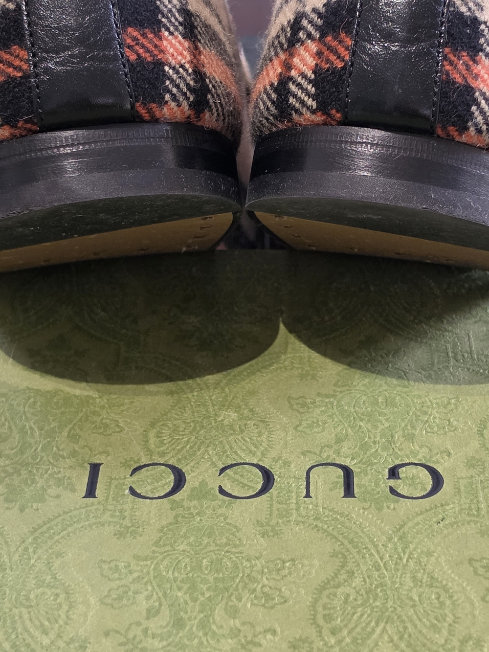 Gucci Jordaan Wool Plaid Loafers, 12 - Picture 8 of 10